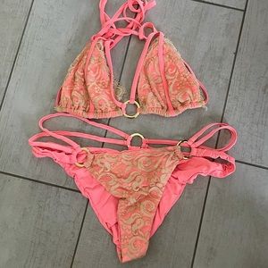 Pink beach bunny swim suit